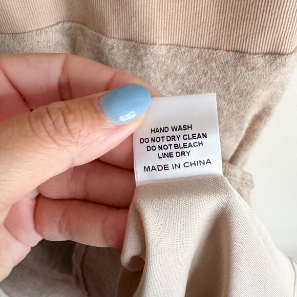 Joyfolie Mia Joy Tan Brown Banded Waist Lined Sweater Dress - XL - Picture 4 of 8